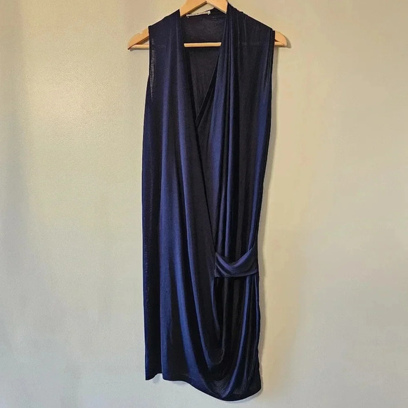 Acne Studios Natifa Draped Sleeveless Mini Navy Dress Size XXS. - Picture 8 of 14